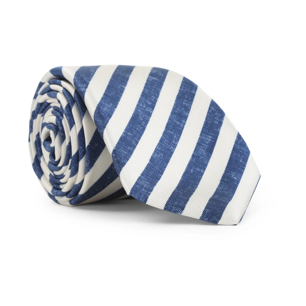 Kiton Blauwe Zijden Stropdas Elegant Accessoire Blue Heren
