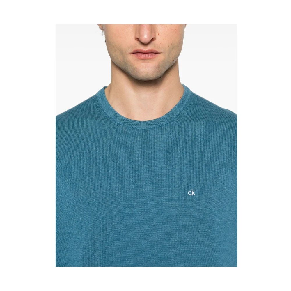 Calvin Klein Blauwe Crew Neck Sweater Blue Heren