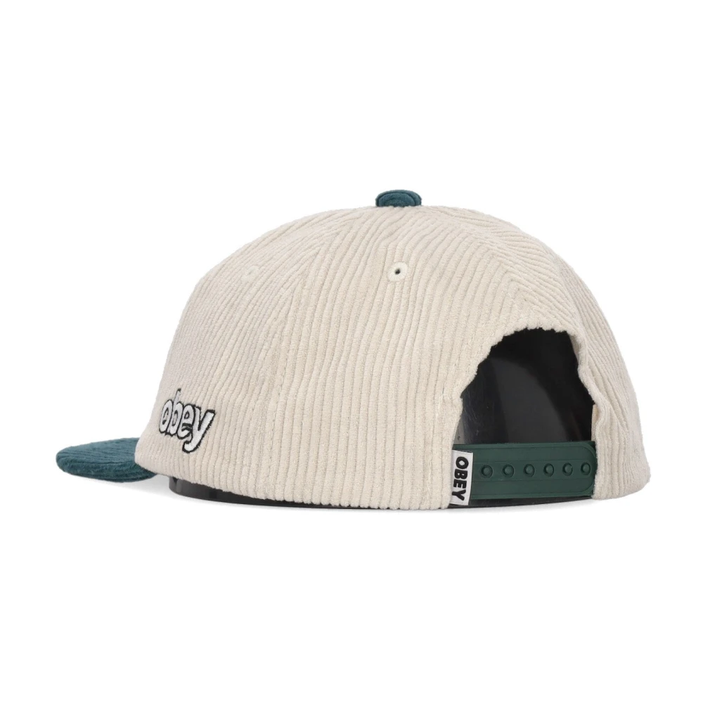 Obey Velvet Flat Visor Cap Unbleached Multi Beige Heren