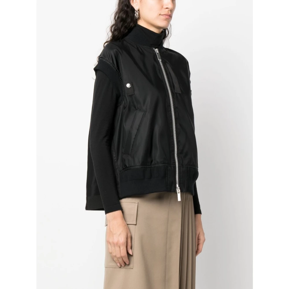 Sacai Zwarte Logo Sweaters Black Dames