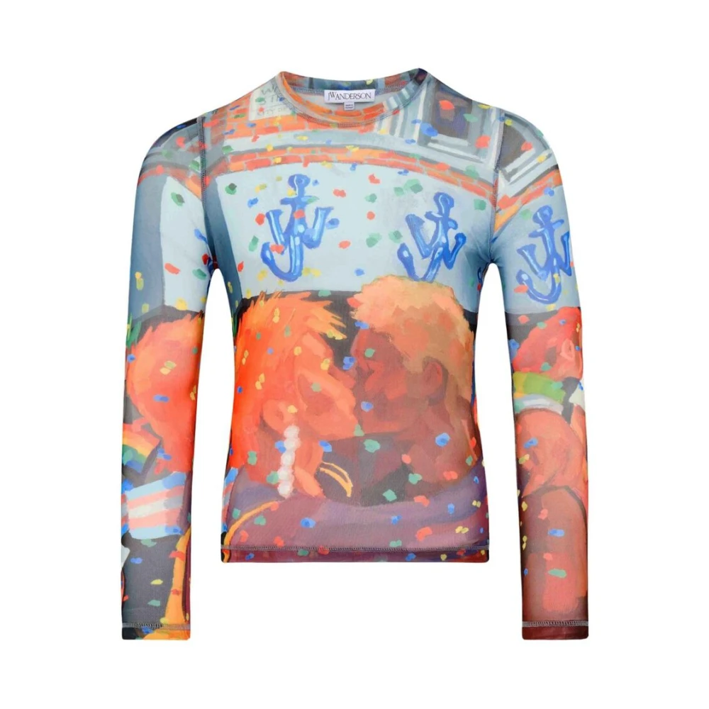 JW Anderson Multicolor Grafische Print Ronde Hals Sweater Multicolor Heren
