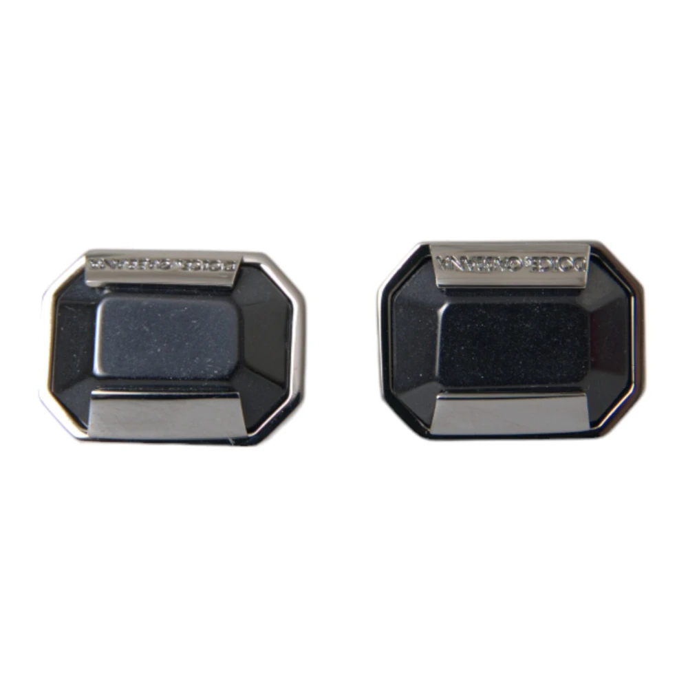Dolce & Gabbana Kristallen Manchetknopen Zilver Zwart Black Heren