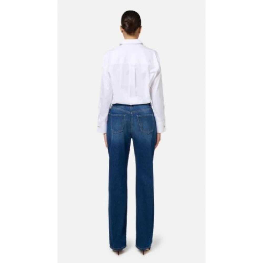 Elisabetta Franchi Gestreepte witte overhemd lange mouw White Dames