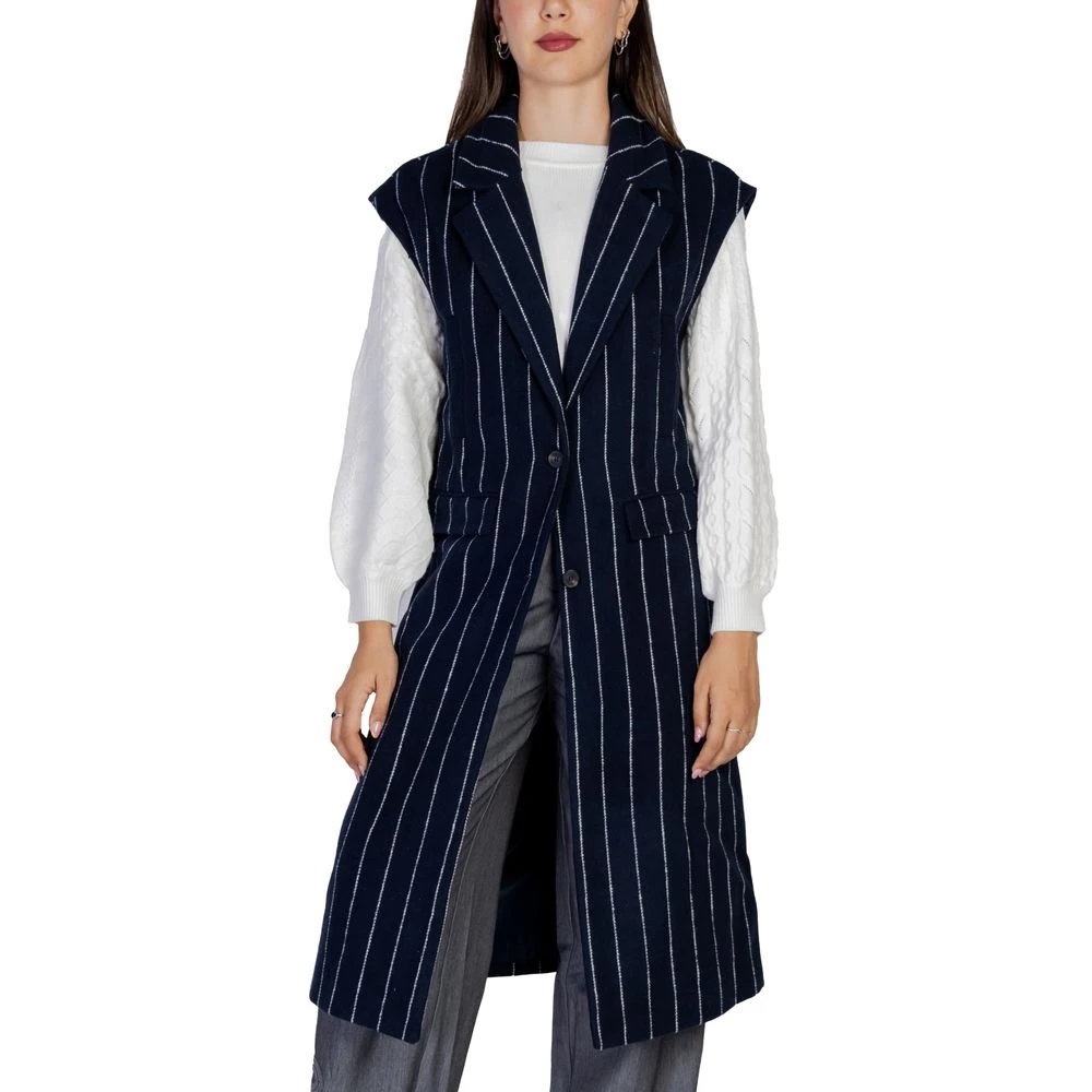 Ichi Blauwe Dames Herfst Winter Jas & Mantel Blue Dames