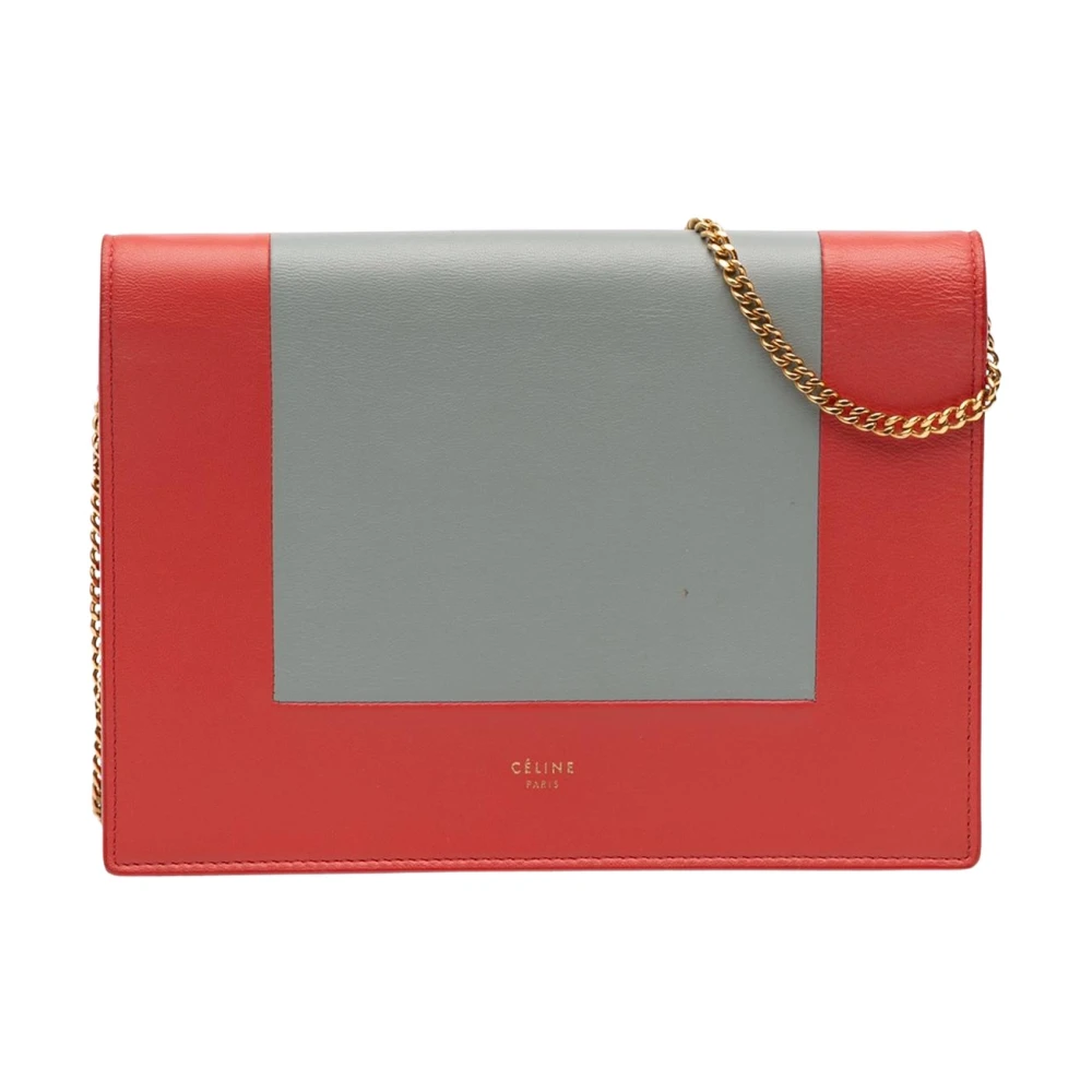 Celine Vintage Women's Red Vintage Clutches, One Size, Pre-Owned Chain Wallet