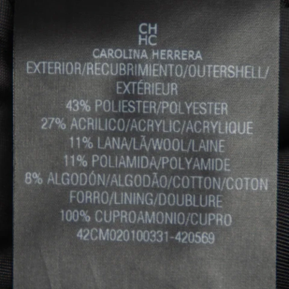 Carolina Herrera Pre-owned Fabric outerwear Black Dames
