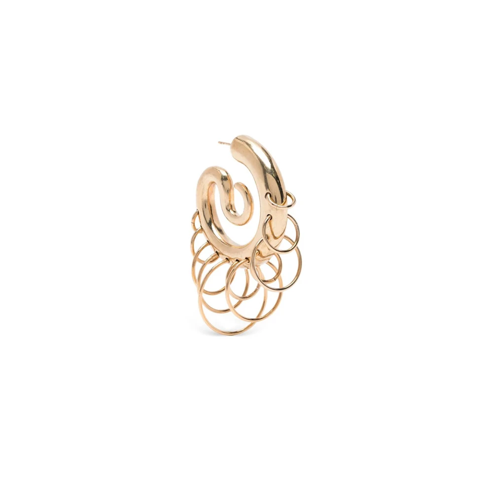 Panconesi Women's Yellow Earrings, One Size, Pierced Serpent Hoops Medium