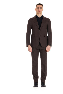 brown-dress-with-lapel-collar