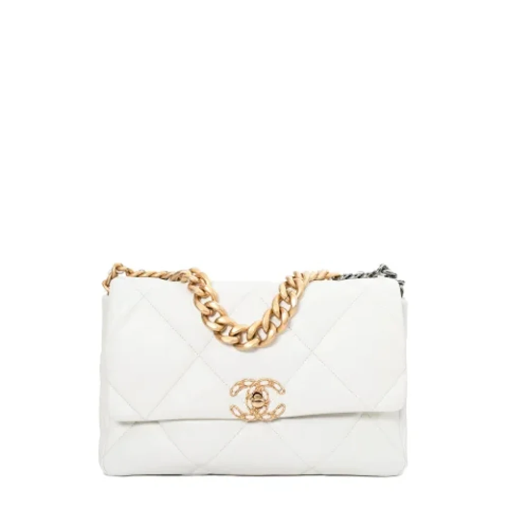 Chanel Vintage Pre-owned Leather chanel-bags White Dames