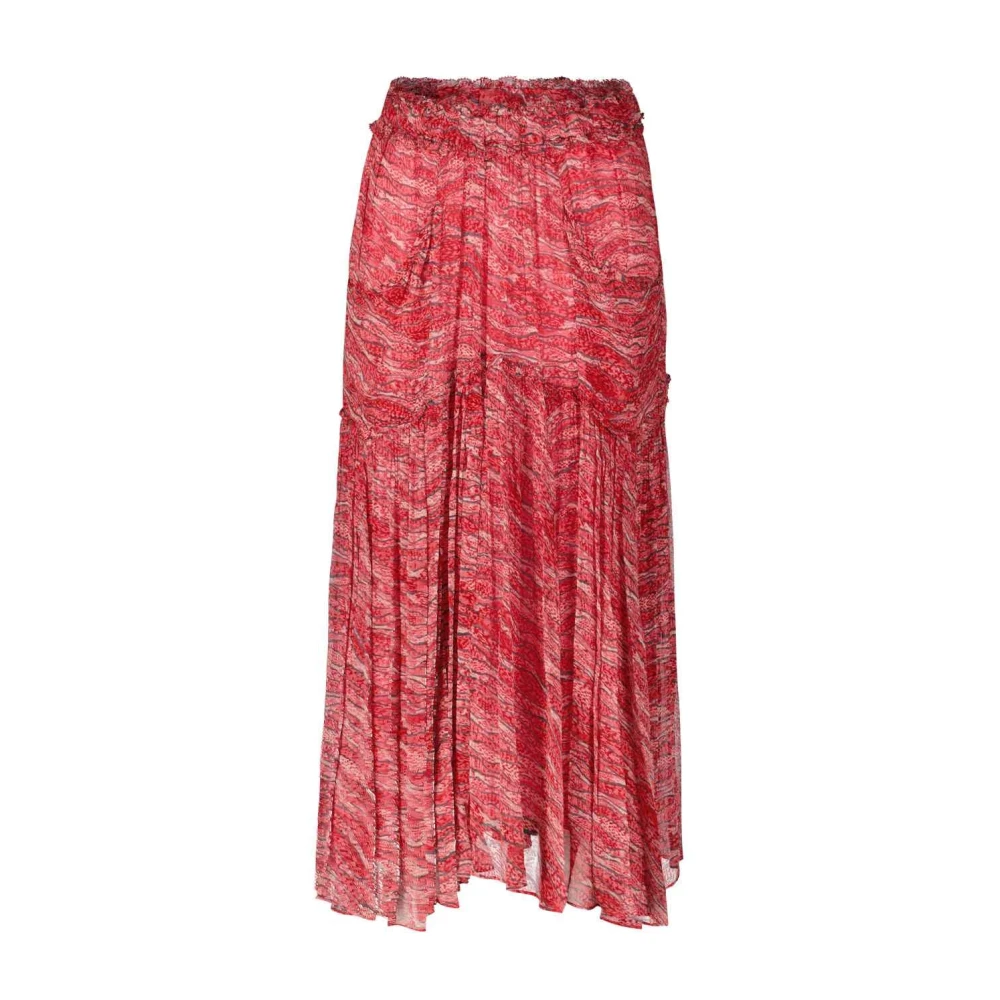 Isabel marant Geplooide Georgette Midi Rok Red Dames