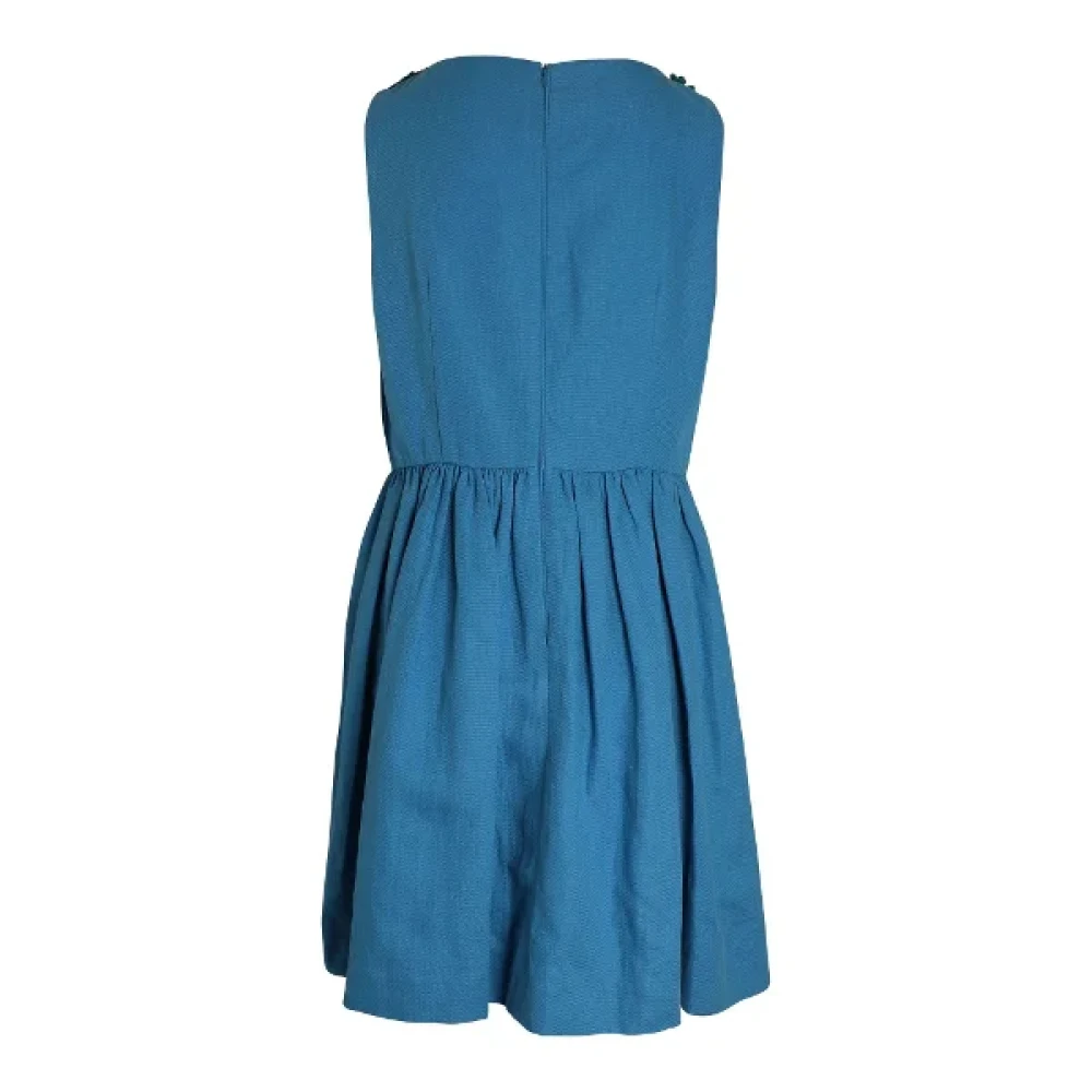 Valentino Vintage Pre-owned Cotton dresses Blue Dames