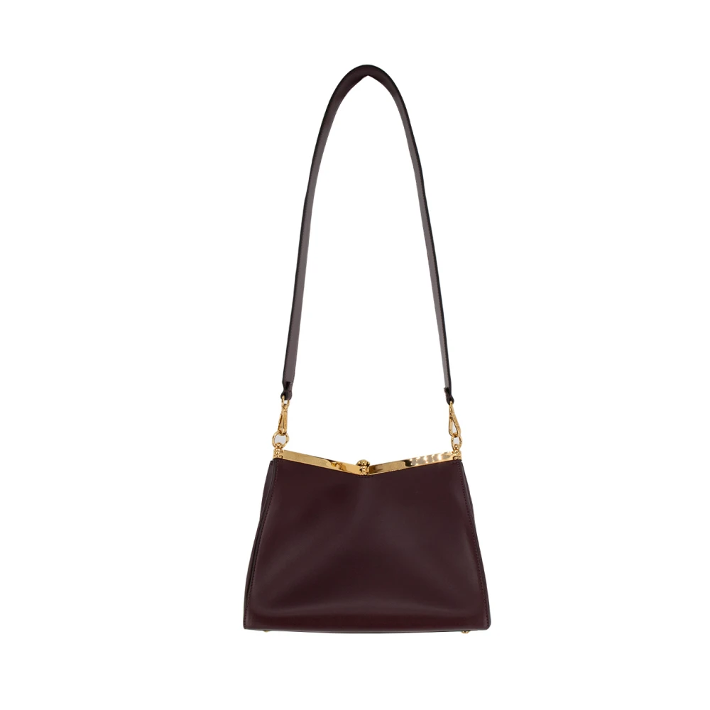 ETRO Iconische Leren Tas met Metalen Sluiting Red Dames