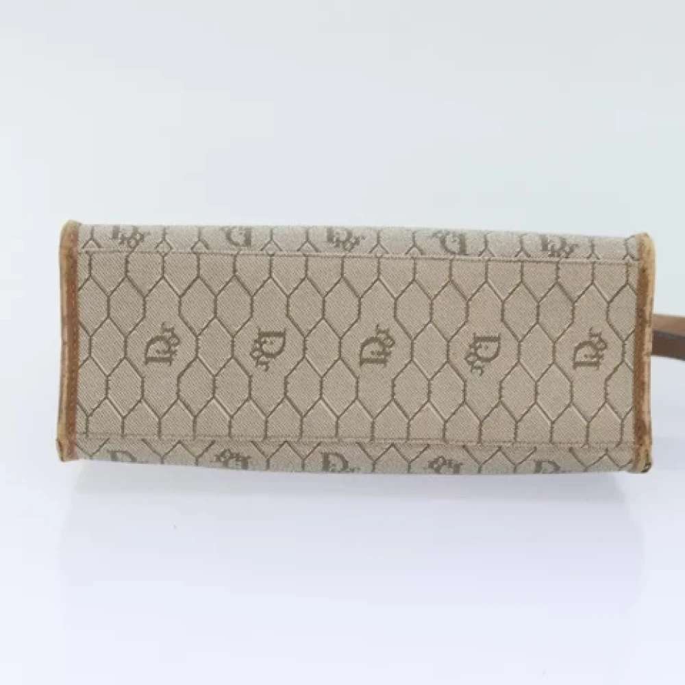 Dior Vintage Pre-owned Leather handbags Beige Dames