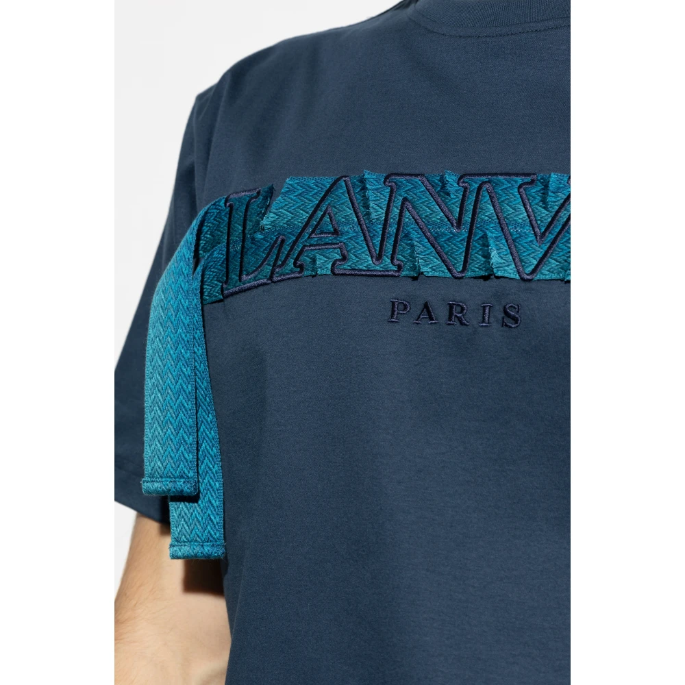 Lanvin Logo T-shirt Blue Heren