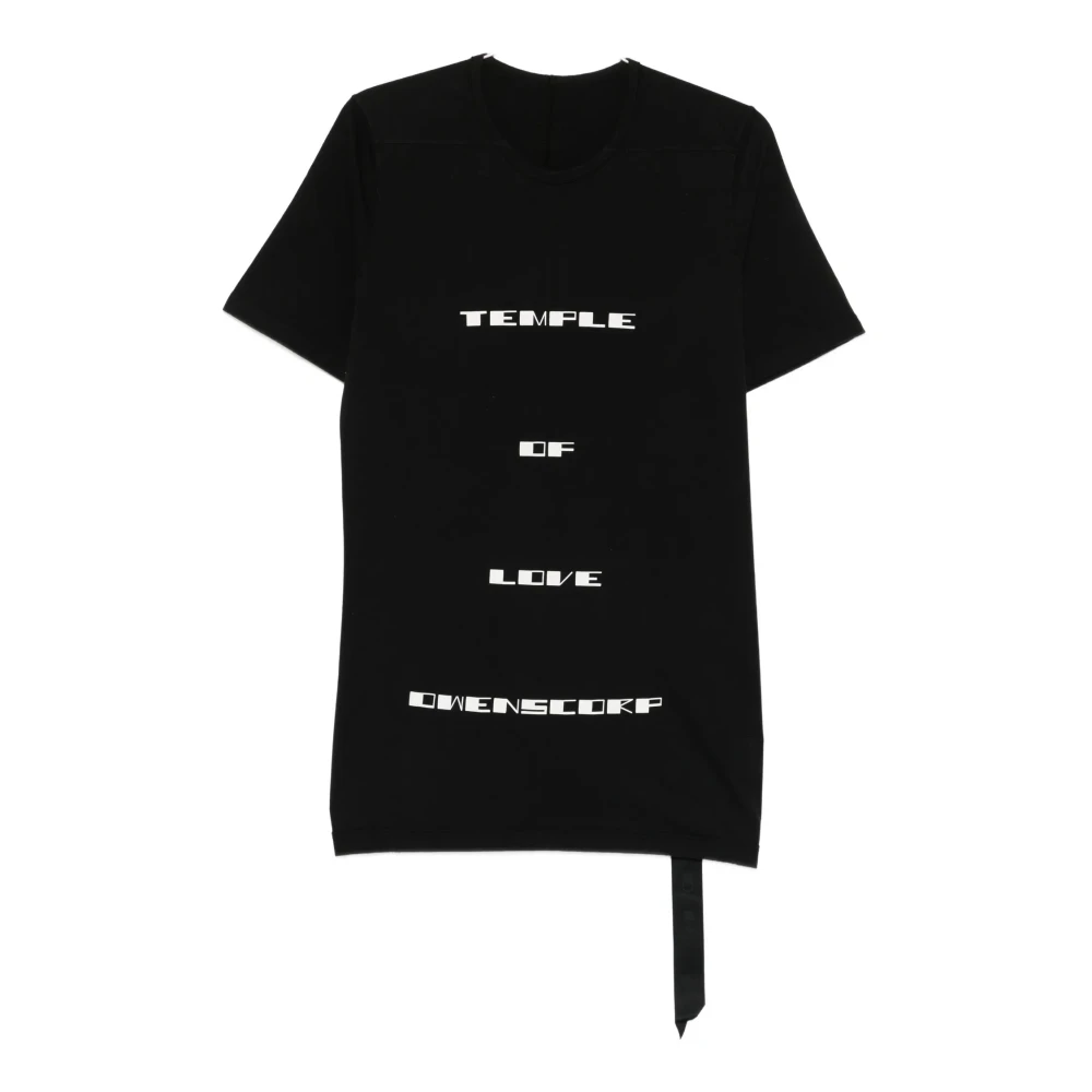 Rick Owens Black T-Shirts, Male, M, Crew Neck T-Shirt