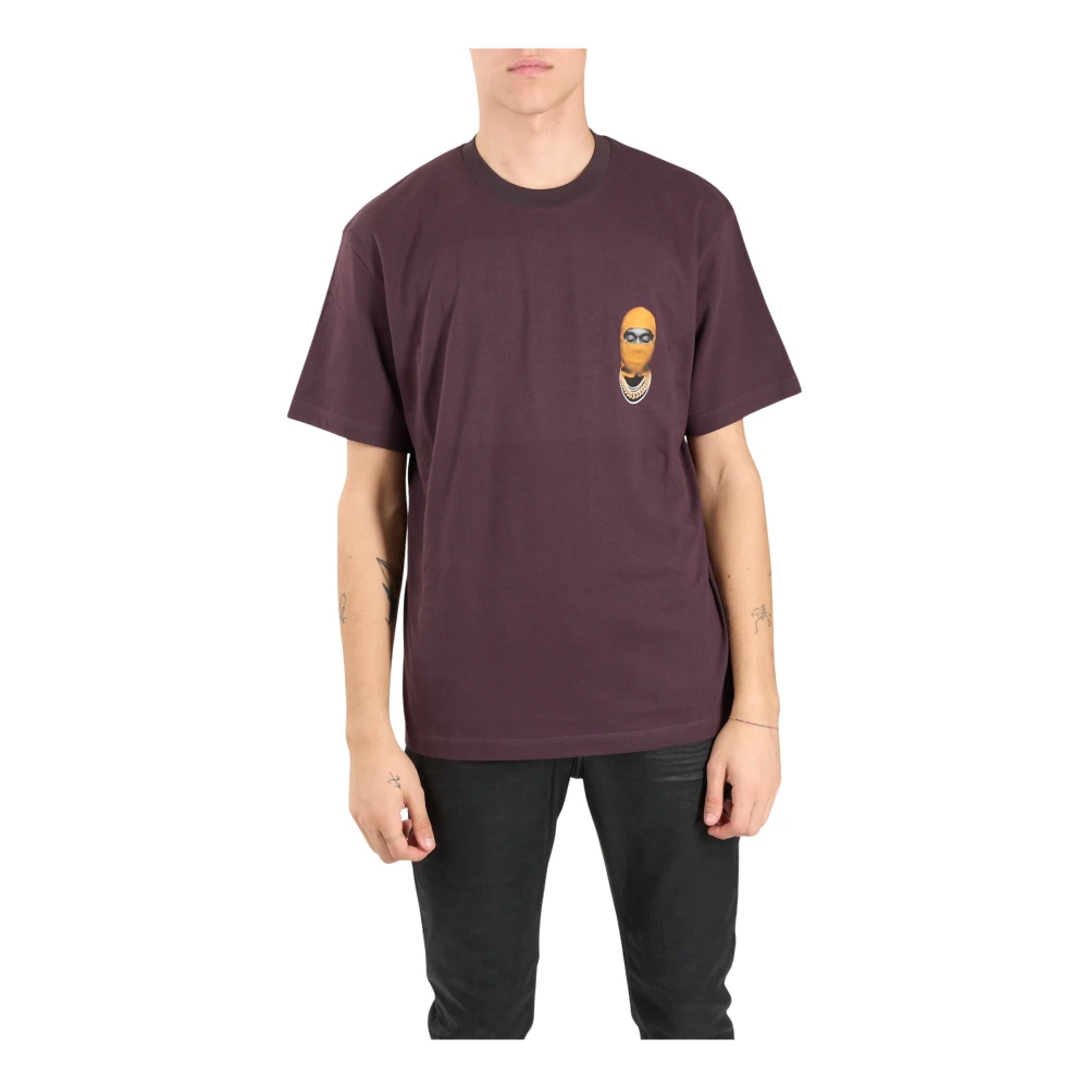 IH NOM UH NIT Katoenen T-shirt met voorprint Purple Heren