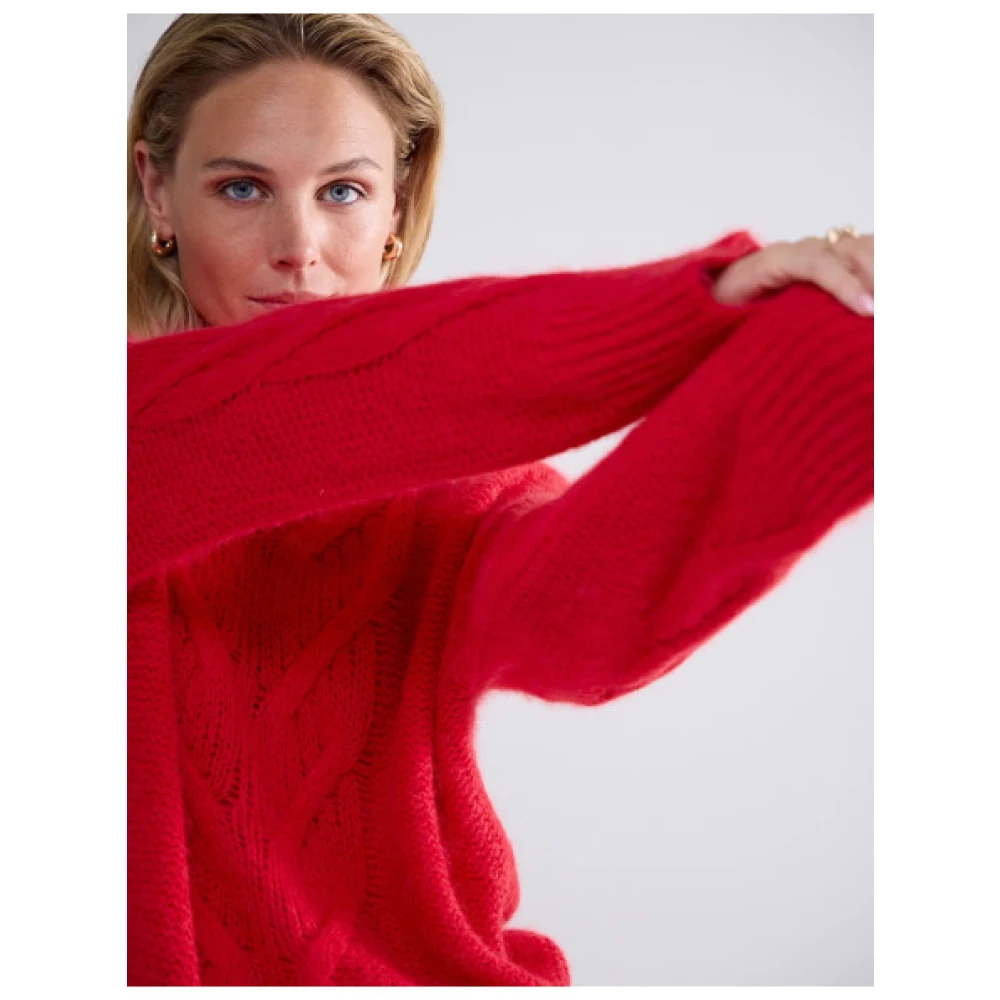 Summum Woman Twist Gebreide Trui Red Dames