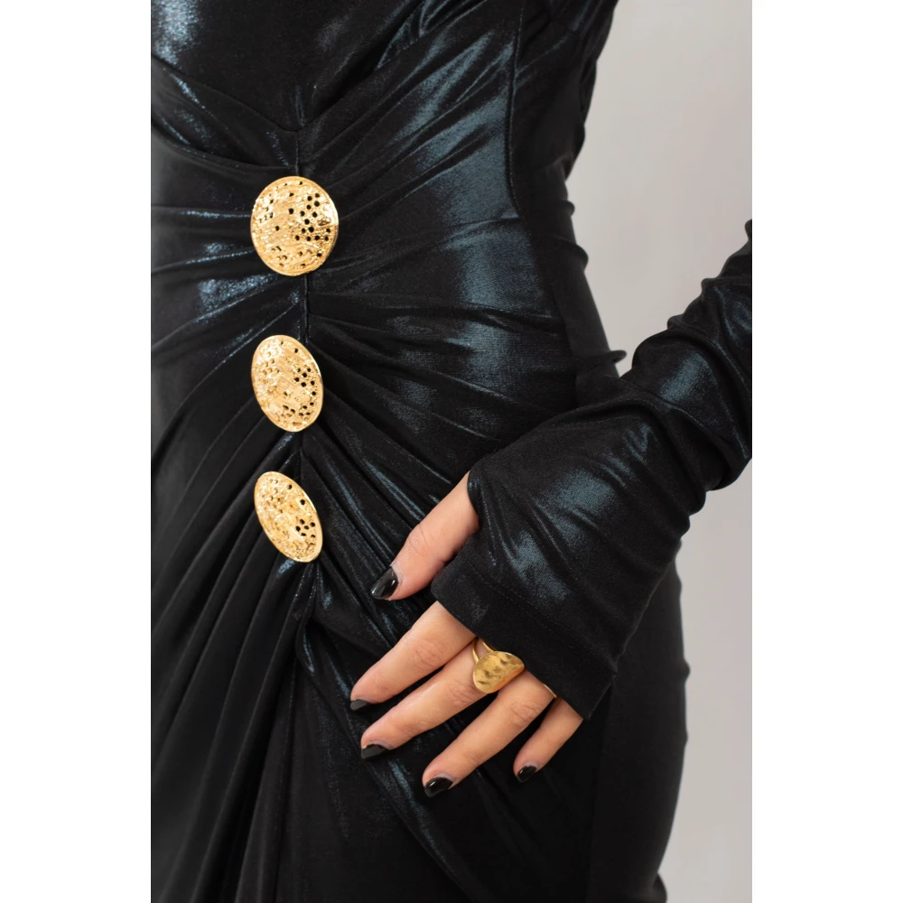 Babylon Elegante Side Split Jurk in Multicolor Black Dames