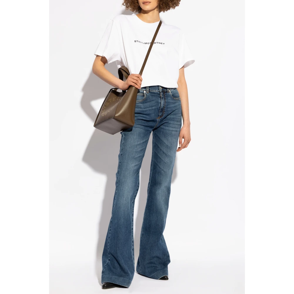 Stella Mccartney T-shirt met logo White Dames
