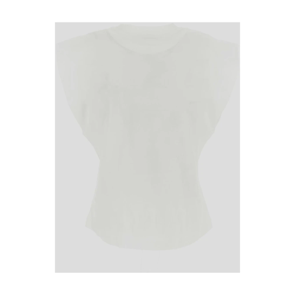 Alaïa Katoenen Logo T-shirt White Dames