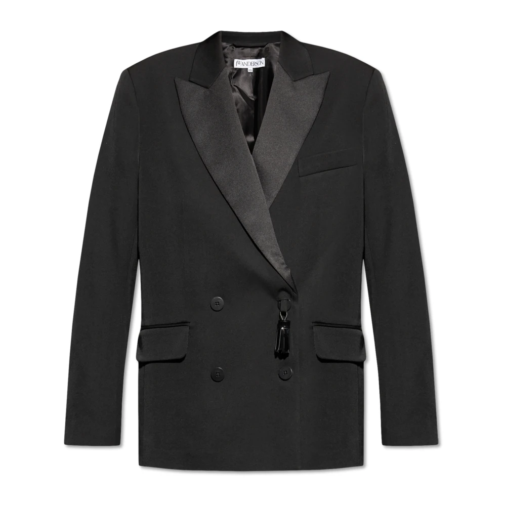 JW Anderson Blazer met satijnen kraag Black Dames