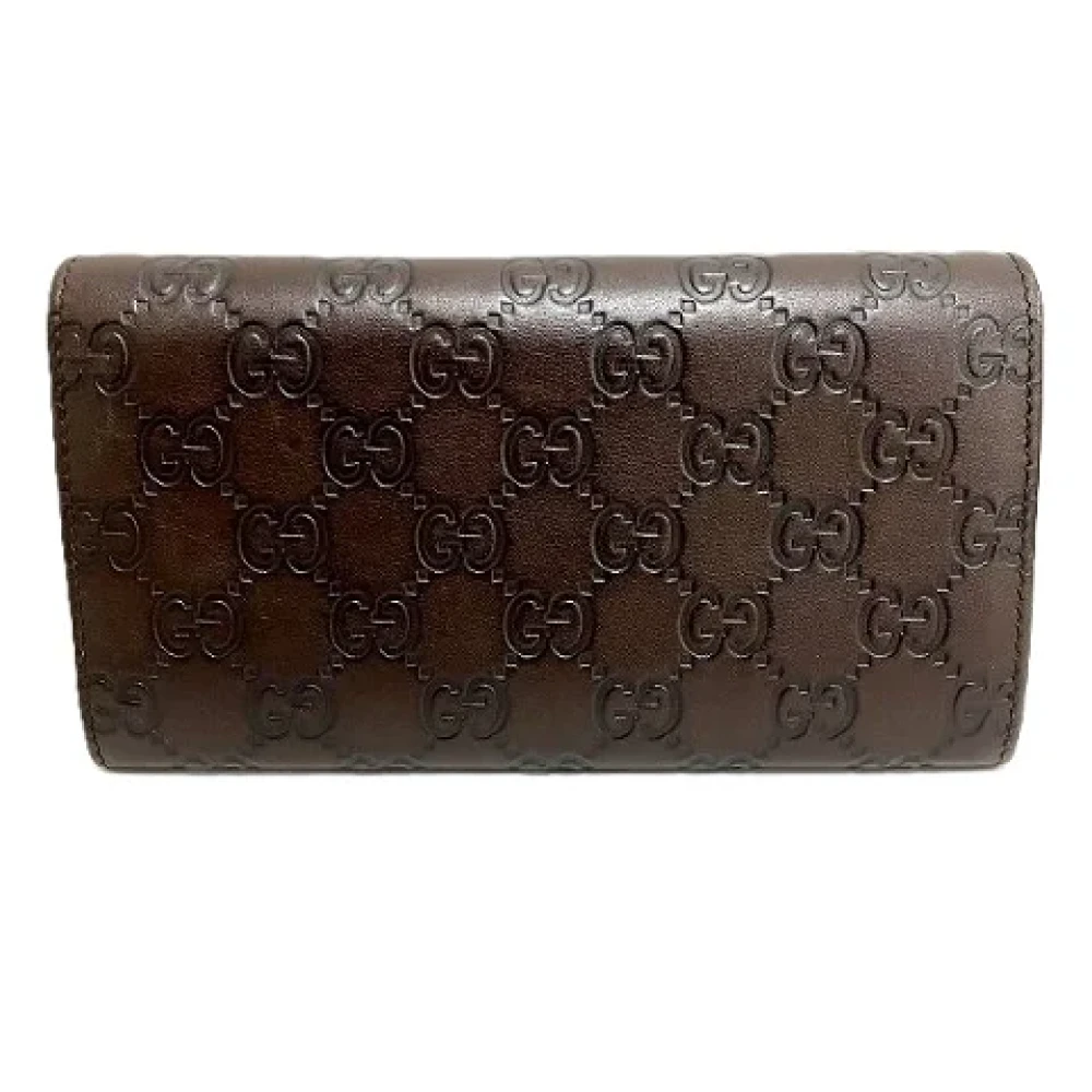 Gucci Vintage Pre-owned Leather wallets Brown Heren