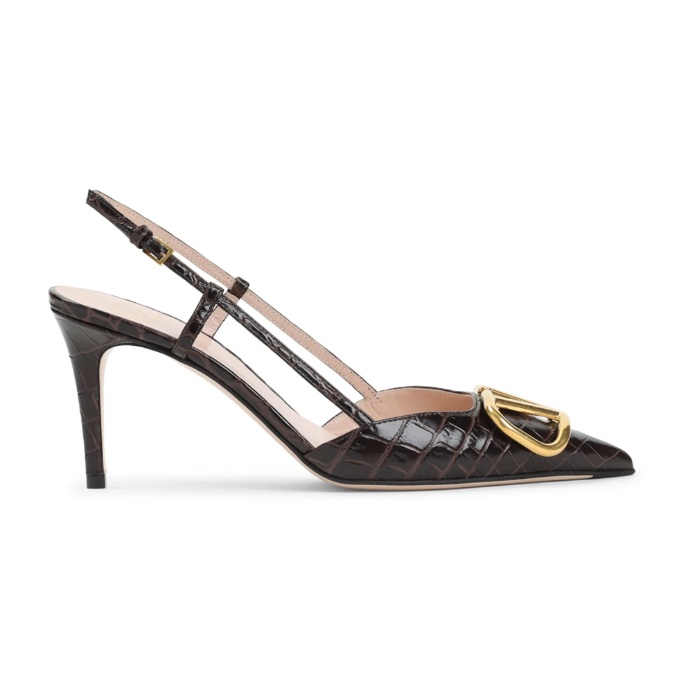 Valentino Garavani Women's Brown Vlogo Signature Slingback Pump