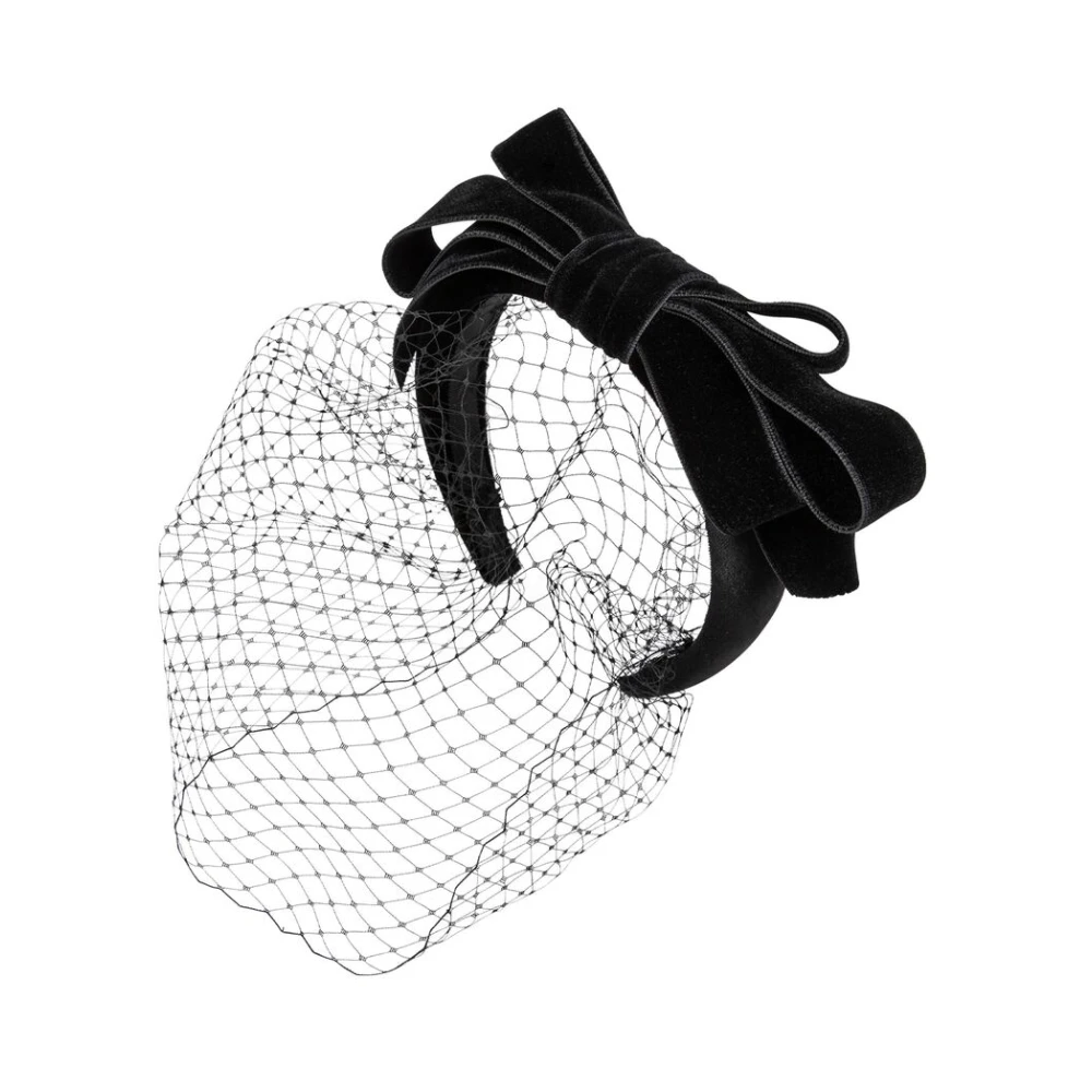 Jennifer Behr Zwarte Voile Strik Haaraccessoire Black Dames