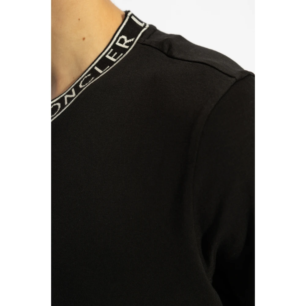 Moncler T-shirt met logo Black Heren