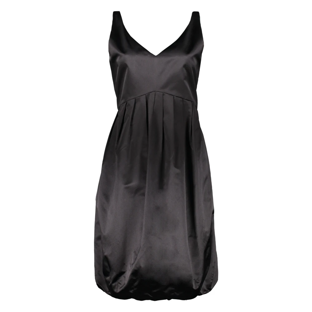 Burberry Zijden midi-jurk Black Dames