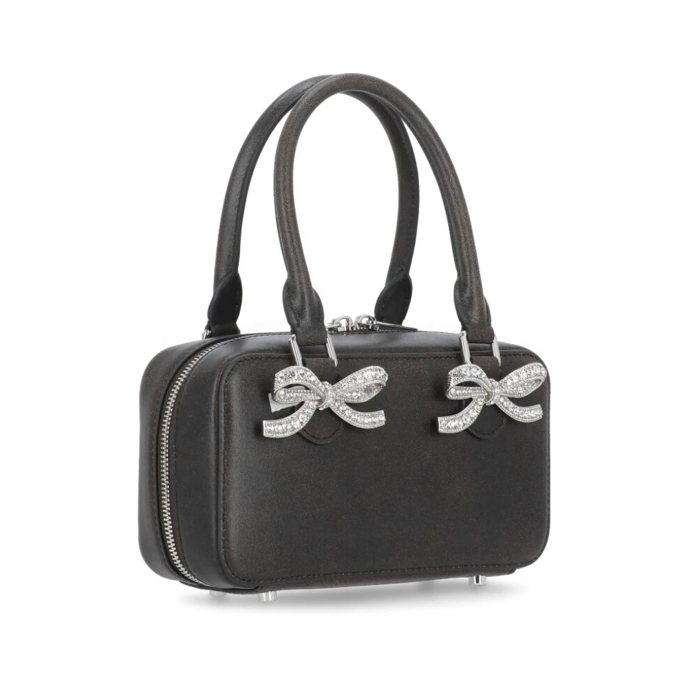 Self Portrait Zwarte leren handtas met juwelen Black Dames