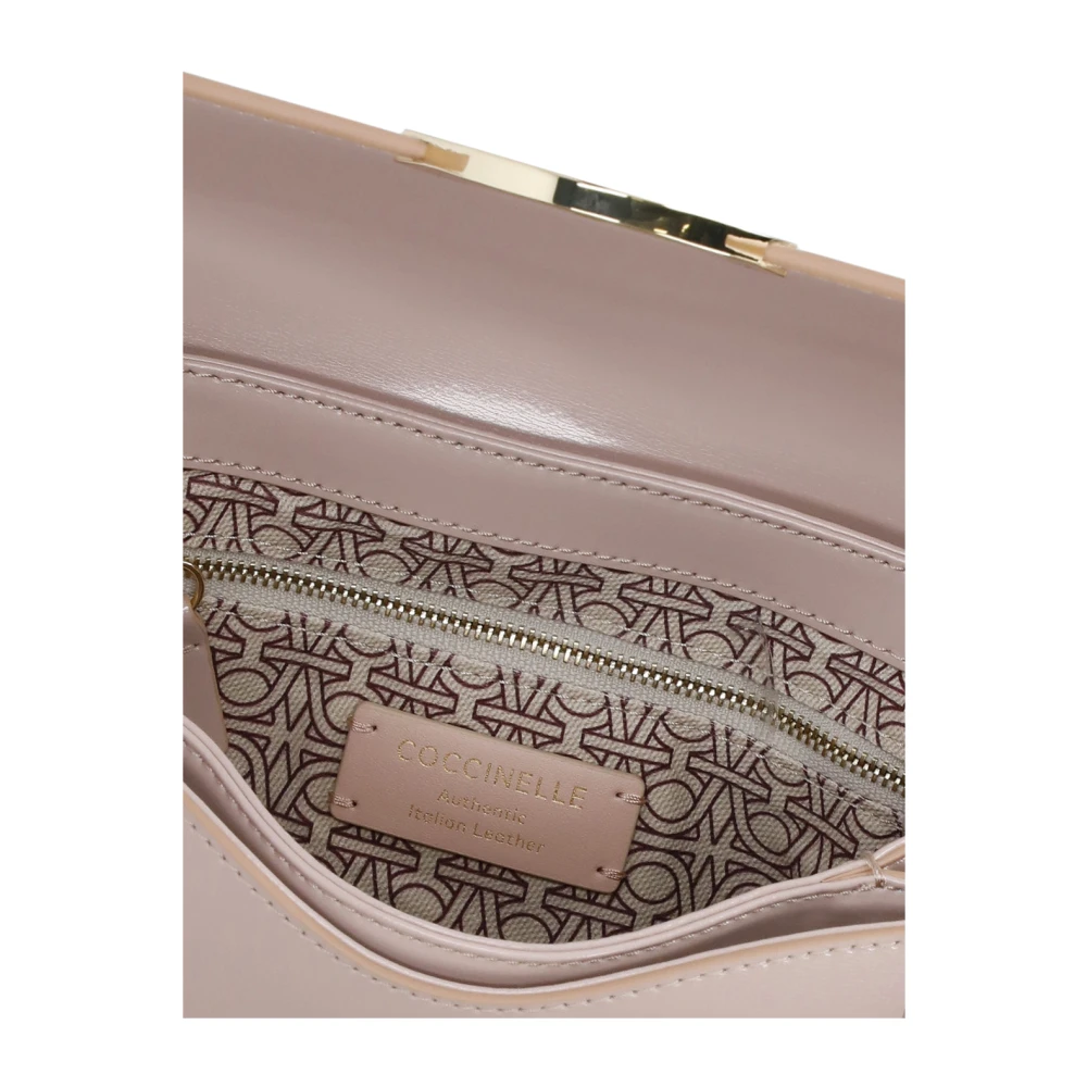 Coccinelle Roze Leren Schoudertas met Klep Pink Dames