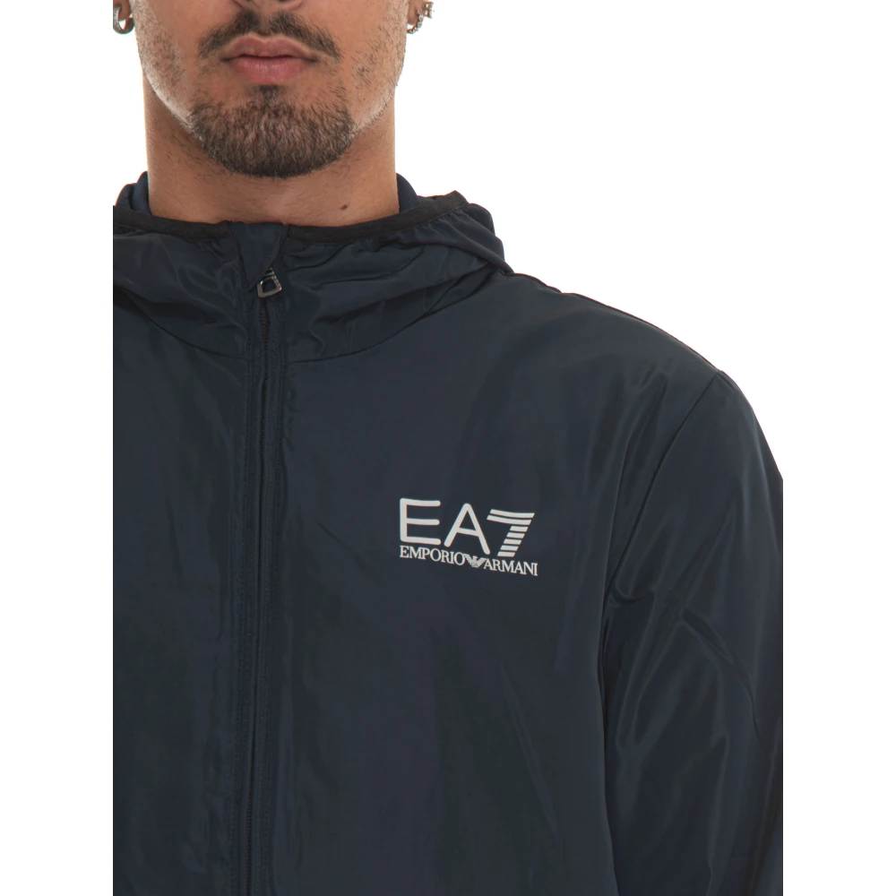 Emporio Armani EA7 Windjack met capuchon en zakken Blue Heren