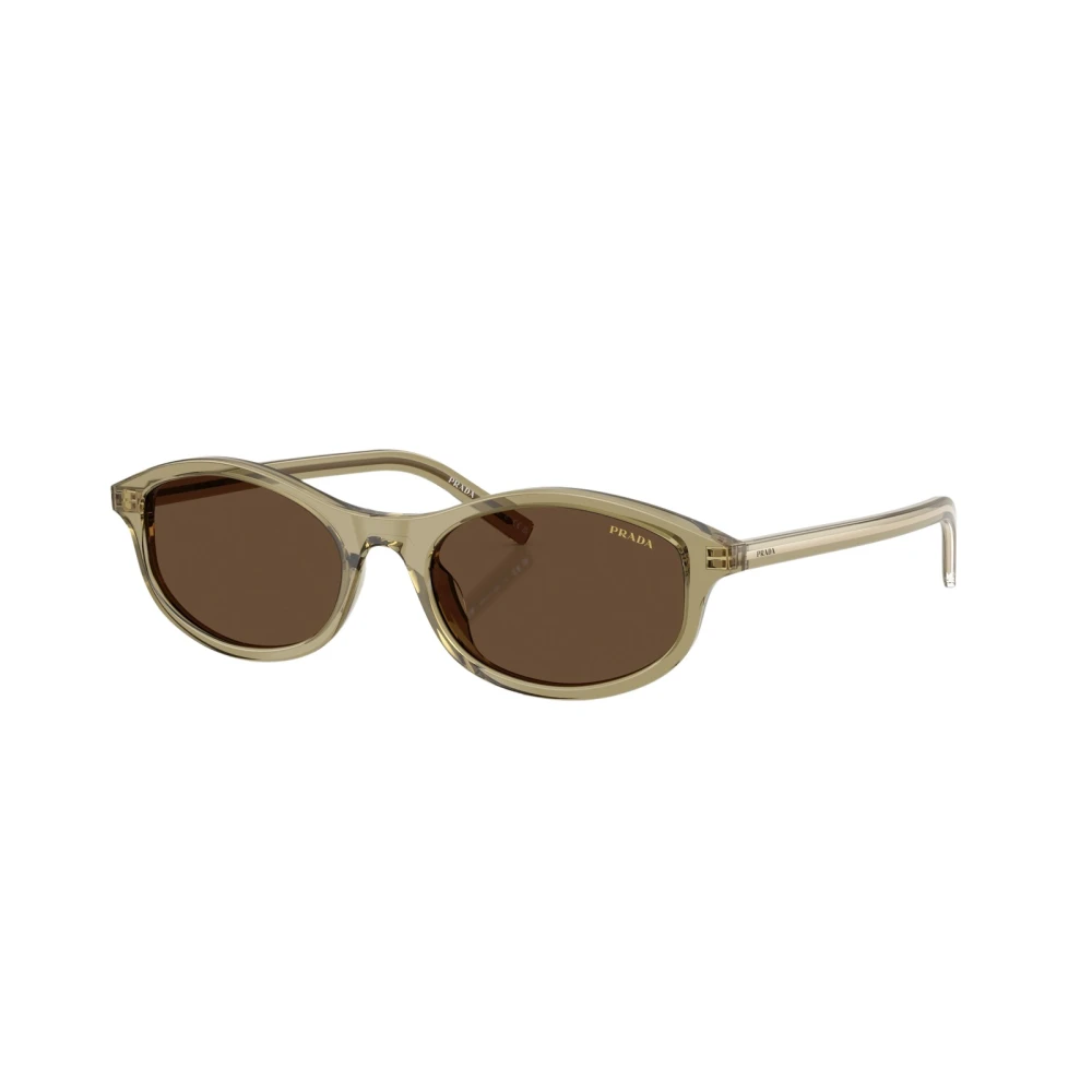 Prada Green/Brown Pr D17s 27O9l1 Woman Sunglasses Acetate Geometric Normal - Image 2