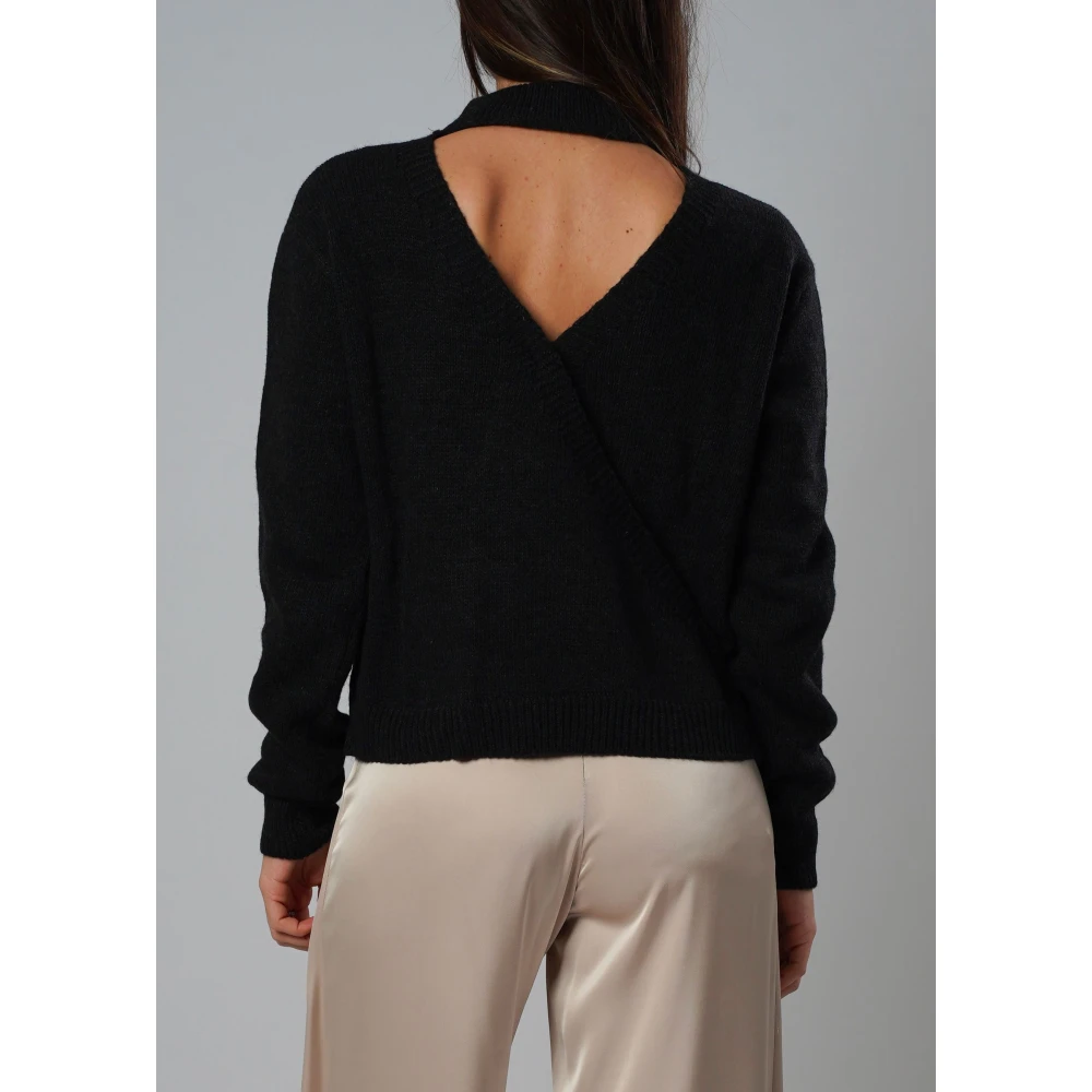 H2O Hoge hals wollen trui Black Dames