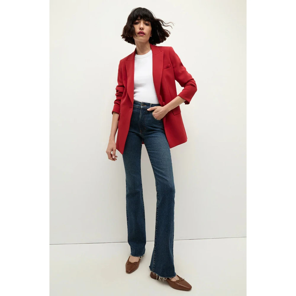 Veronica Beard Rode Lange en Slanke Dickey Jas Red Dames