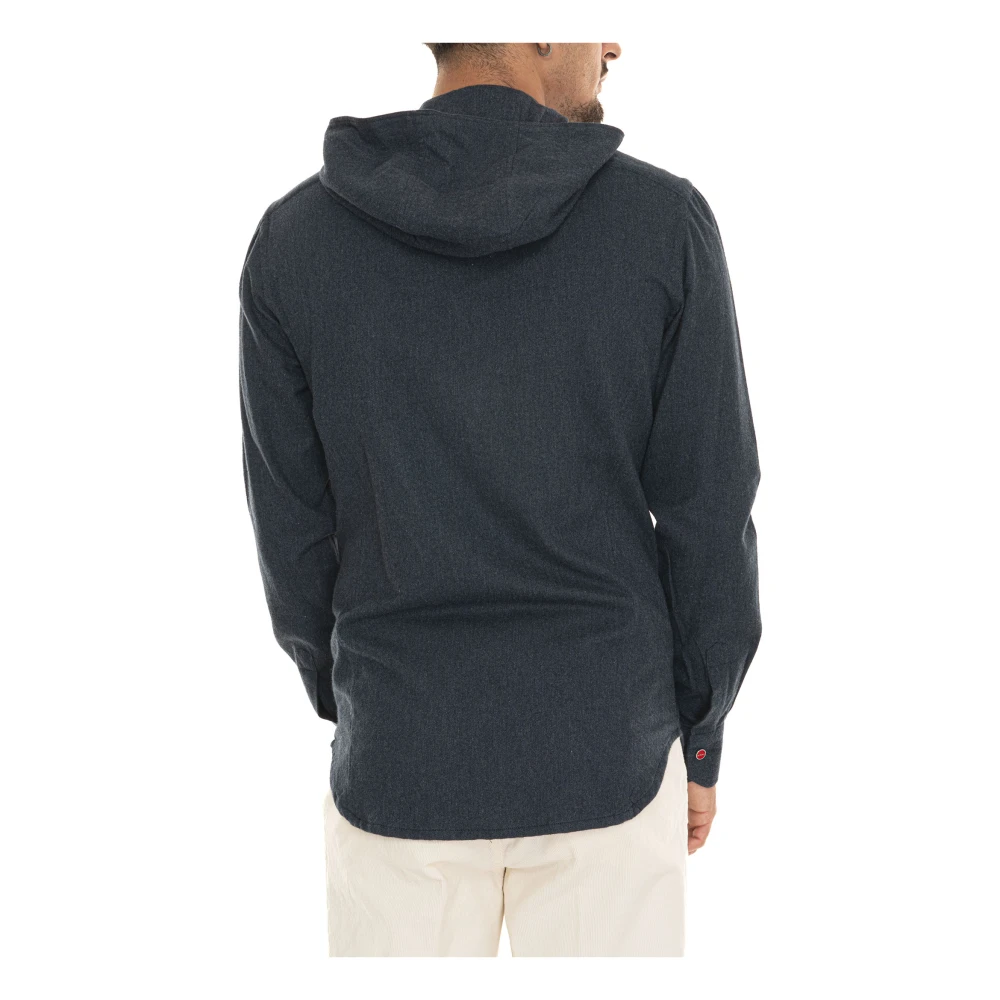 Kiton Hoodie met drukknopen Blue Heren