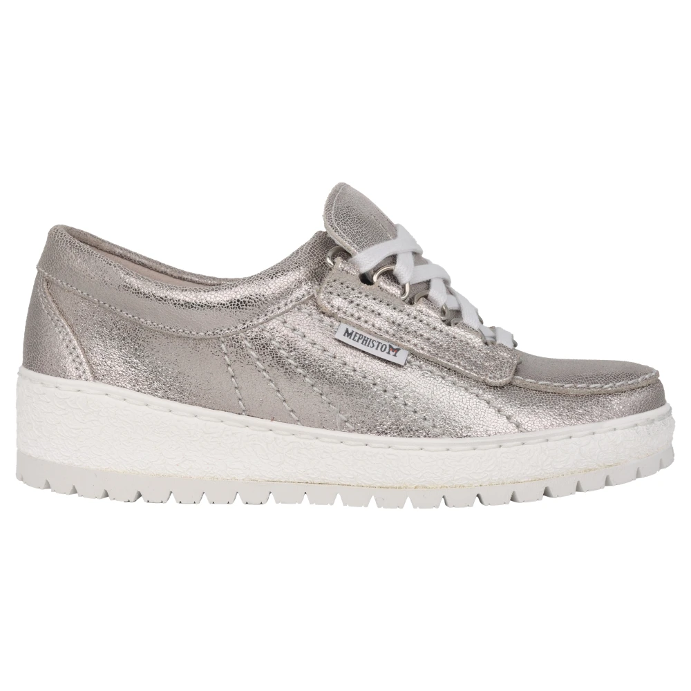 Mephisto Zilveren Patent Damessneakers Dames Schoenen Grijs