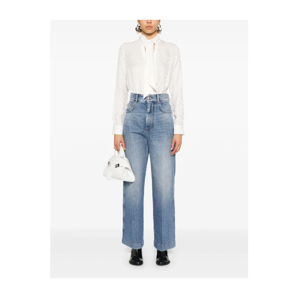 SPORTMAX Hoge Taille Blauwe Jeans Klassiek Ontwerp Blue Dames