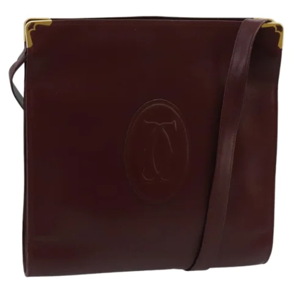 Cartier Vintage Pre-owned Leather shoulder-bags Red Dames