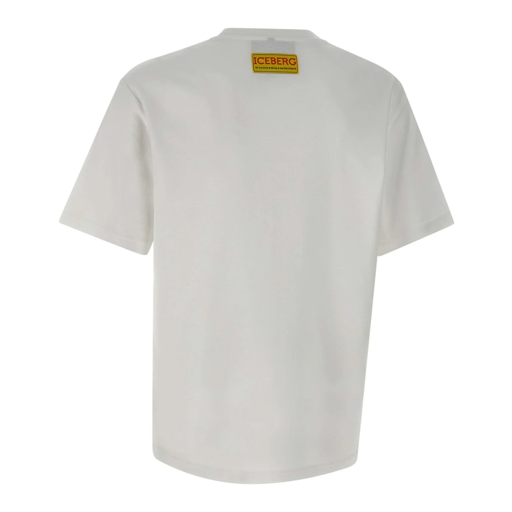 Iceberg Cartoon Geborduurd Wit T-shirt White Heren