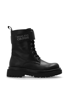 bottes-de-combat-noires-avec-logo