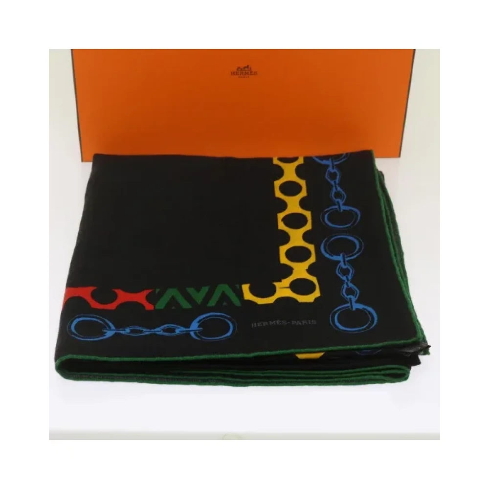 Hermès Vintage Pre-owned Cashmere scarves Black Dames