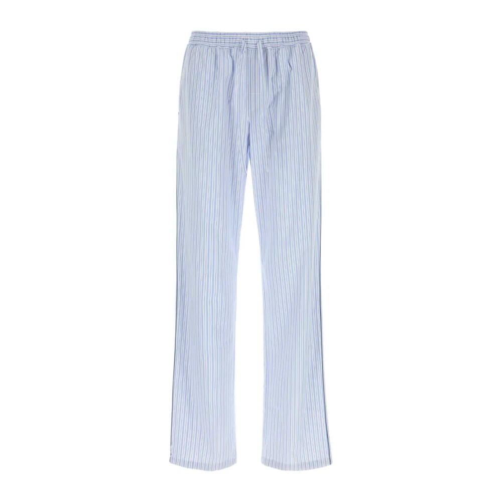 Dolce & Gabbana , Wide Trousers, Male, Blue, Xl, Embroidered Poplin Pyjamas Pant
