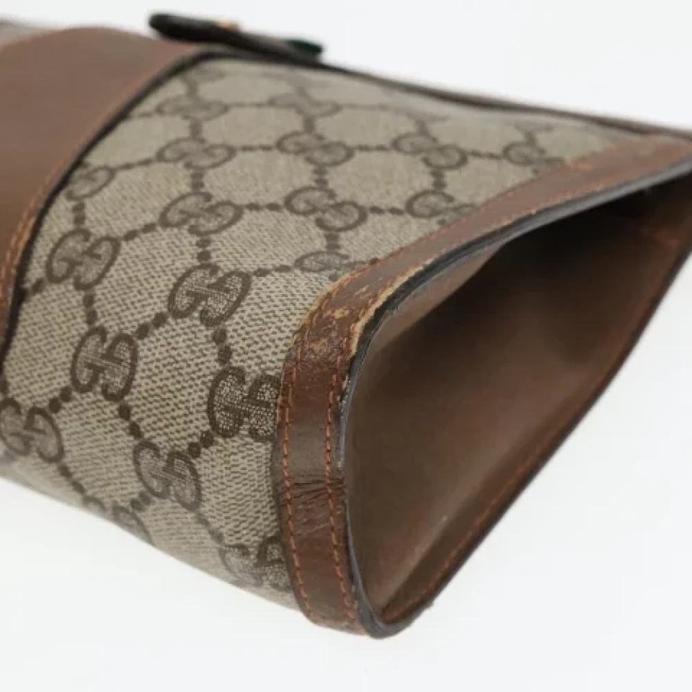 Gucci Vintage Pre-owned Leather clutches Beige Dames