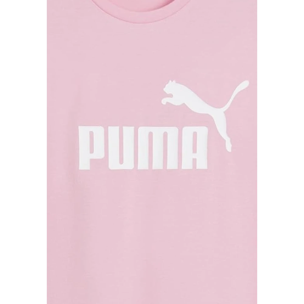 Puma Dynamisch Logo Print Kortemouw T-shirt Pink Dames