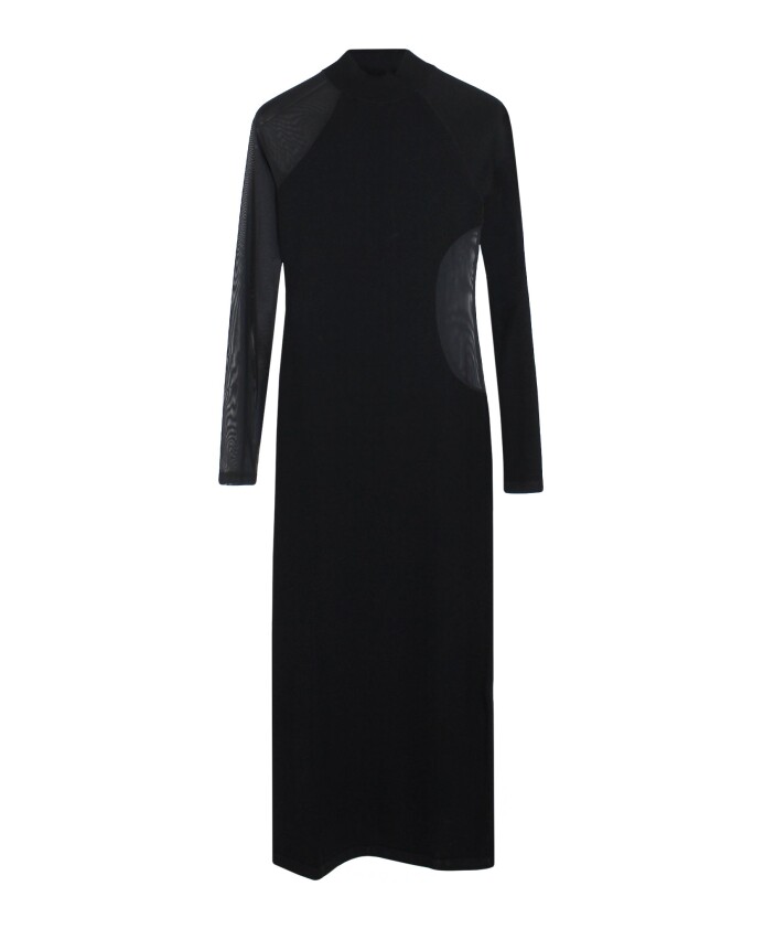 robe-noire-en-tricot-avec-col-roule