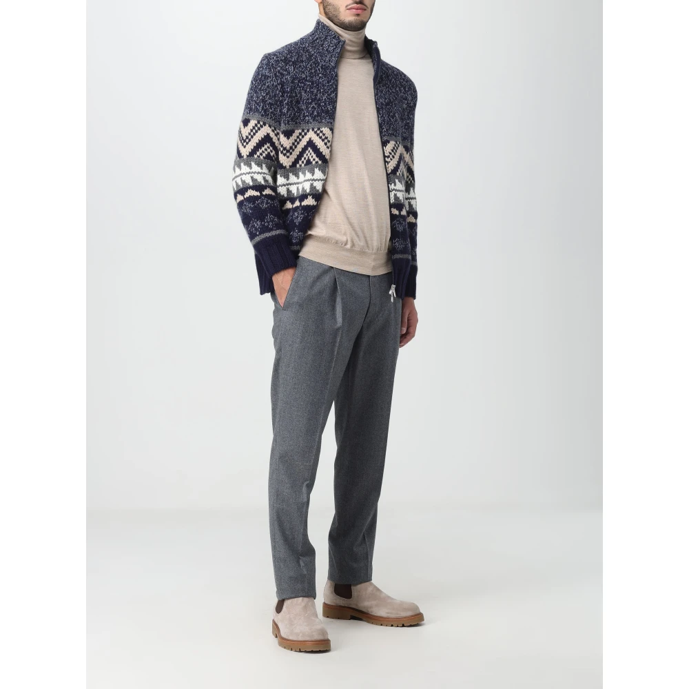 BRUNELLO CUCINELLI Stijlvolle Blauwe Zip-Through Sweatshirt Blue Heren