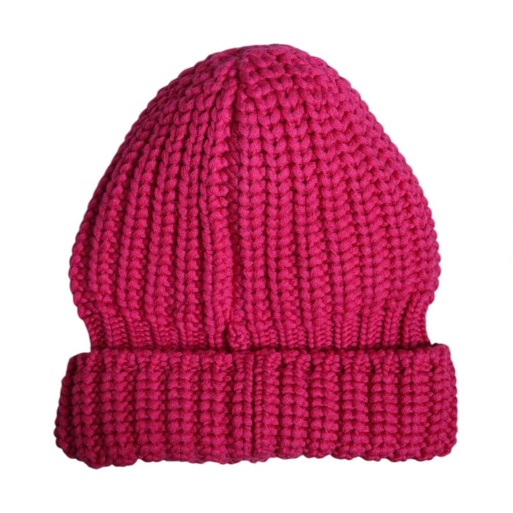 Dolce & Gabbana Men's Pink Luxurious Wool Winter Beanie Hat - Accessories - One Size - Accessories