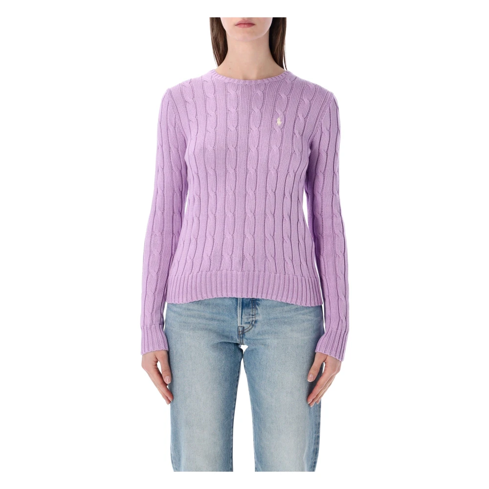 Polo Ralph Lauren Women's Purple Round-Neck Knitwear, M, Julianna Classic Knit
